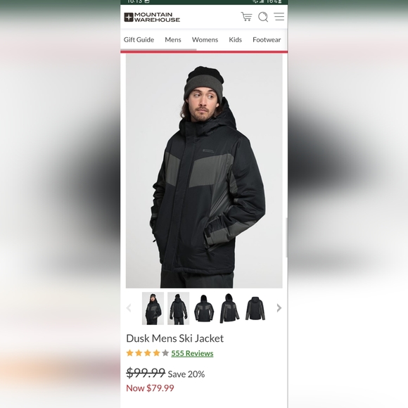 Mountain Warehouse Dusk Mens Ski Jacket Carbon BNWT - Picture 6 of 6